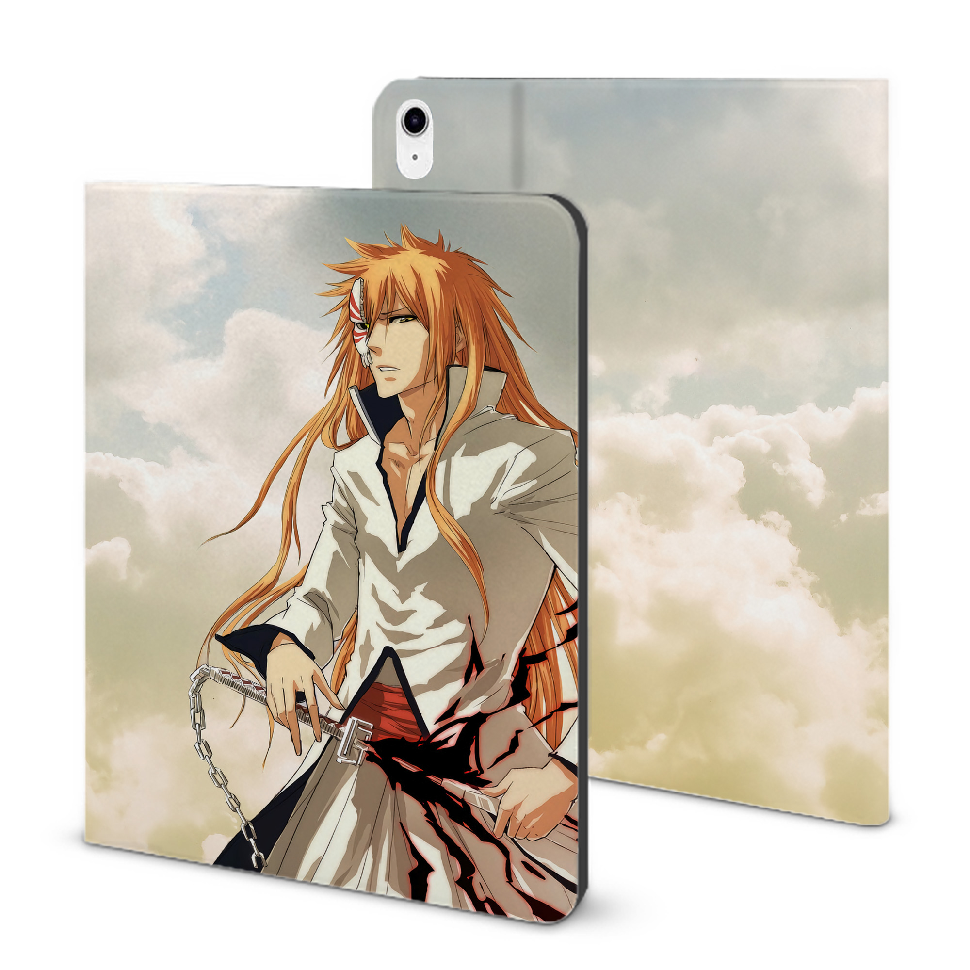 （画像用） ブリーチ BLEACH IPad ケース ブック型 PUレザー TPU 耐衝撃 軽量 薄型 ペン収納なし 全面保護 IPad 各モデル対応